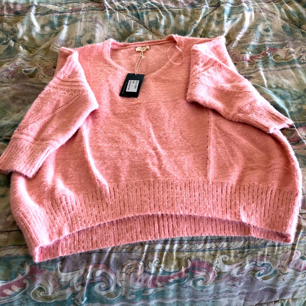 Ultra Soft Brand New Pink V Neck Sweater - 143 Story
